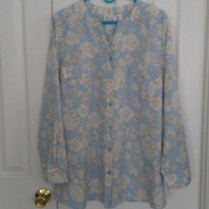 Button Front Tunic With Long Sleeves